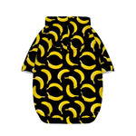 Black Banana Pattern Print Dog Zip Up Hoodie