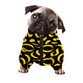 Black Banana Pattern Print Dog Zip Up Jacket