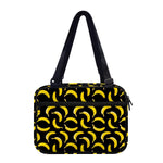 Black Banana Pattern Print Double Strap Bible Bag