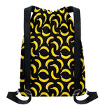 Black Banana Pattern Print Drawstring Backpack
