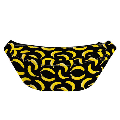 Black Banana Pattern Print Fanny Pack