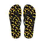 Black Banana Pattern Print Flip Flops