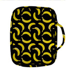 Black Banana Pattern Print Front Pocket Bible Bag