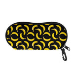 Black Banana Pattern Print Glasses Case