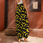 Black Banana Pattern Print Harem Pants
