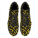 Black Banana Pattern Print High Top Leather Sneakers