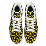 Black Banana Pattern Print High Top Leather Sneakers