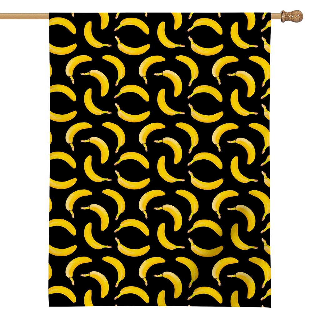 Black Banana Pattern Print House Flag