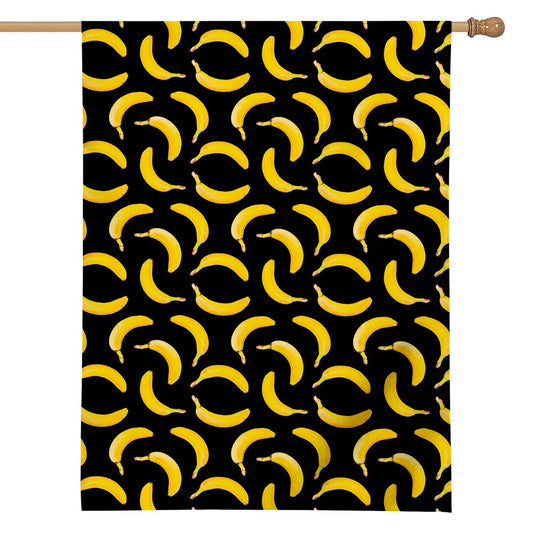 Black Banana Pattern Print House Flag
