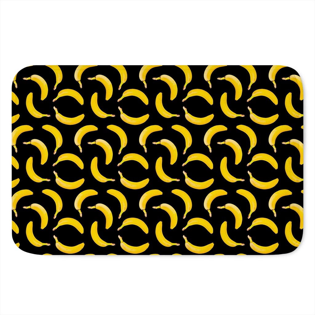 Black Banana Pattern Print Indoor Door Mat