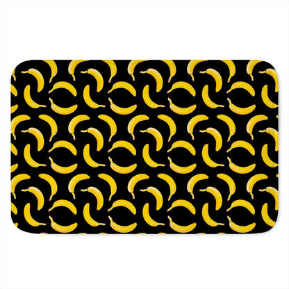 Black Banana Pattern Print Indoor Door Mat
