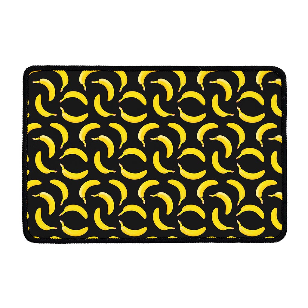 Black Banana Pattern Print Kitchen Mat