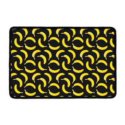 Black Banana Pattern Print Kitchen Mat