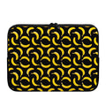 Black Banana Pattern Print Laptop Sleeve