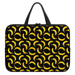 Black Banana Pattern Print Laptop Sleeve With Handle