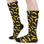 Black Banana Pattern Print Long Socks