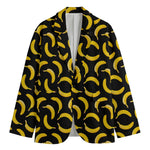 Black Banana Pattern Print Men's Blazer
