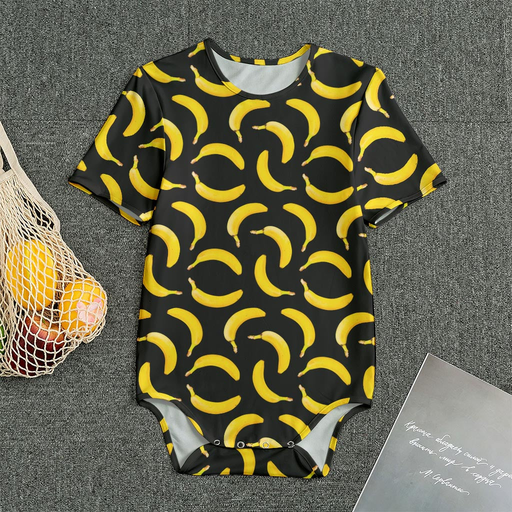 Black Banana Pattern Print Men's Bodysuit