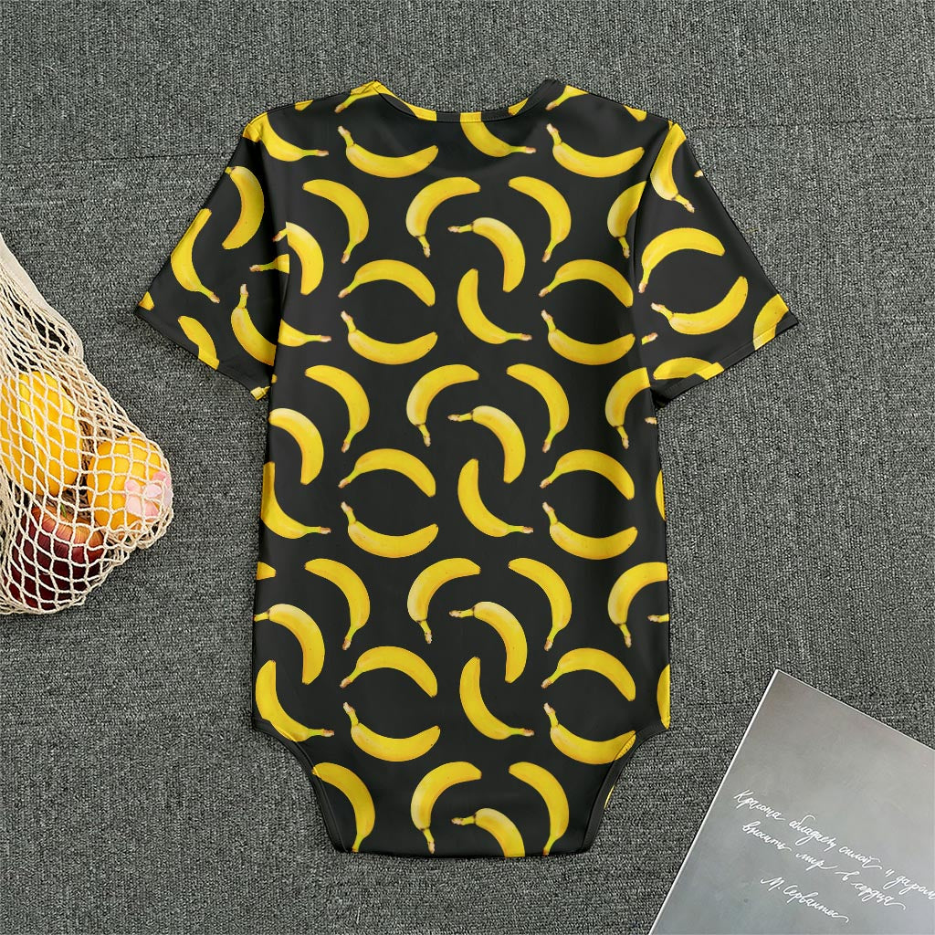 Black Banana Pattern Print Men's Bodysuit