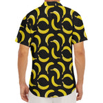 Black Banana Pattern Print Men's Deep V-Neck Shirt