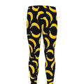 Black Banana Pattern Print Men's Leggings