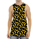 Black Banana Pattern Print Men's Muscle Tank Top