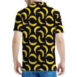 Black Banana Pattern Print Men's Polo Shirt