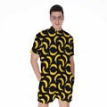 Black Banana Pattern Print Men's Romper