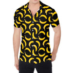 Black Banana Pattern Print Men's Shirt