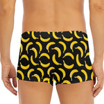 Black Banana Pattern Print Men's Short Boxer Briefs