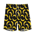 Black Banana Pattern Print Men's Athletic Shorts