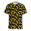 Black Banana Pattern Print Men's Athletic T-Shirt