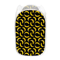 Black Banana Pattern Print Mesh Laundry Hamper