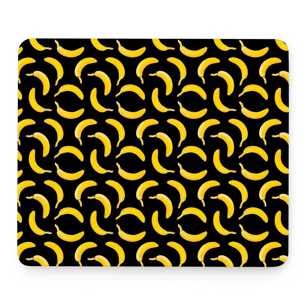 Black Banana Pattern Print Mouse Pad