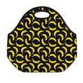 Black Banana Pattern Print Neoprene Lunch Bag