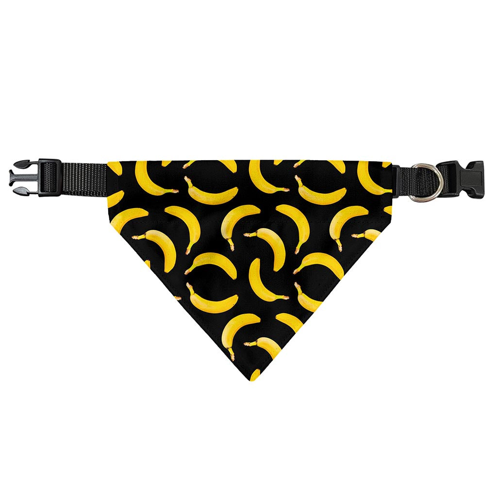 Black Banana Pattern Print Over The Collar Dog Bandana
