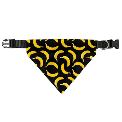 Black Banana Pattern Print Over The Collar Dog Bandana