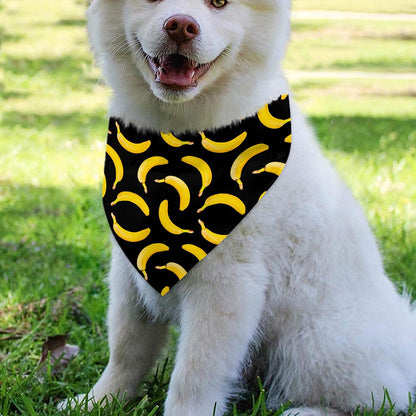 Black Banana Pattern Print Over The Collar Dog Bandana