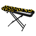 Black Banana Pattern Print Piano Keyboard Cover