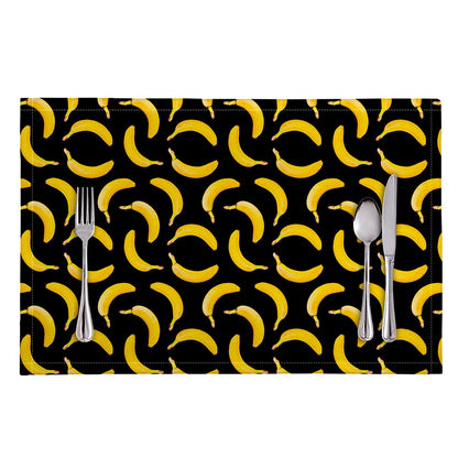 Black Banana Pattern Print Placemat