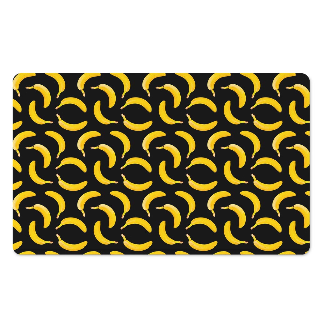 Black Banana Pattern Print Polyester Doormat