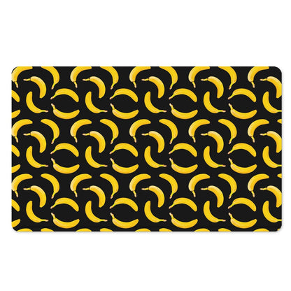 Black Banana Pattern Print Polyester Doormat