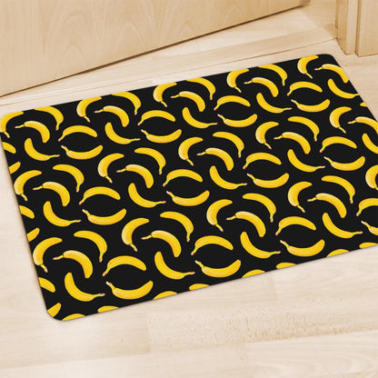 Black Banana Pattern Print Polyester Doormat