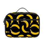 Black Banana Pattern Print Portable Lunch Bag