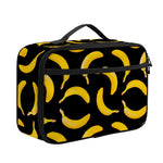 Black Banana Pattern Print Portable Lunch Bag