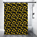 Black Banana Pattern Print Premium Shower Curtain