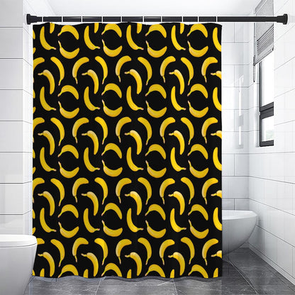 Black Banana Pattern Print Premium Shower Curtain