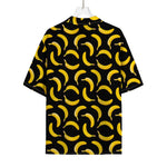 Black Banana Pattern Print Rayon Hawaiian Shirt