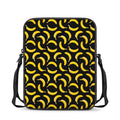 Black Banana Pattern Print Rectangular Crossbody Bag