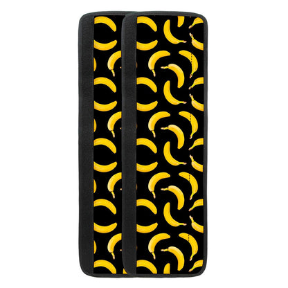 Black Banana Pattern Print Refrigerator Handle Covers